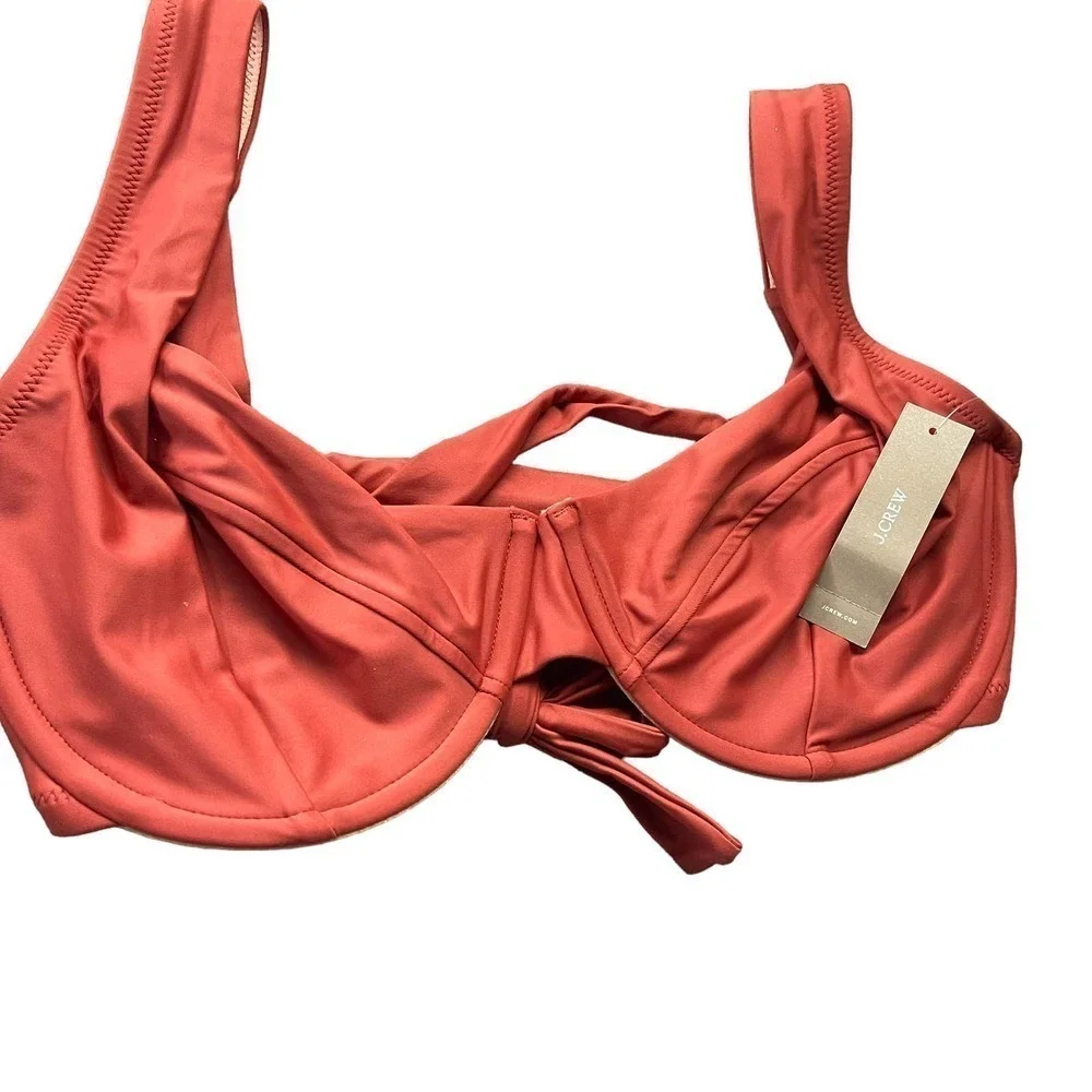 J. Crew Cross-back underwire bikini top Wildfire Red Women's Size 36DD NWT